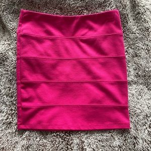 Bright pink pencil skirt